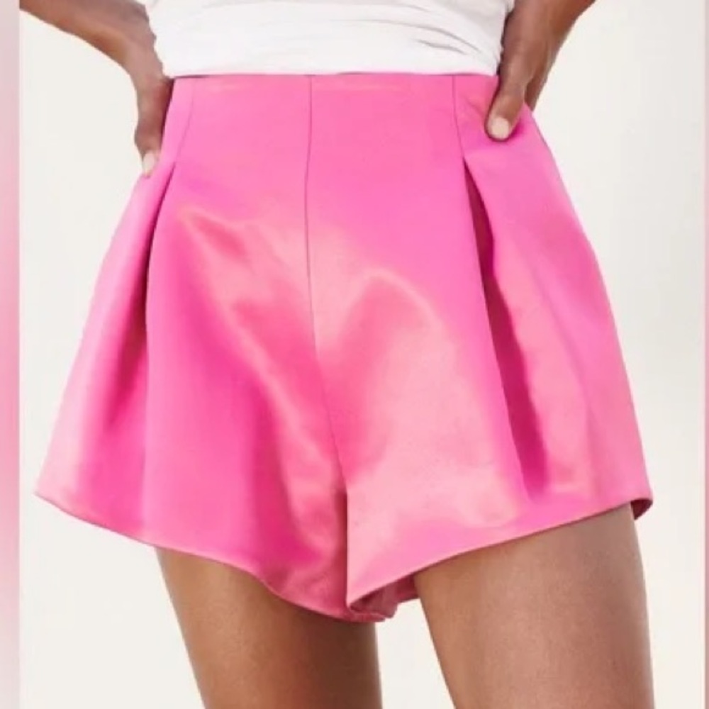 Pink Zara balloon satin effect shorts size XS